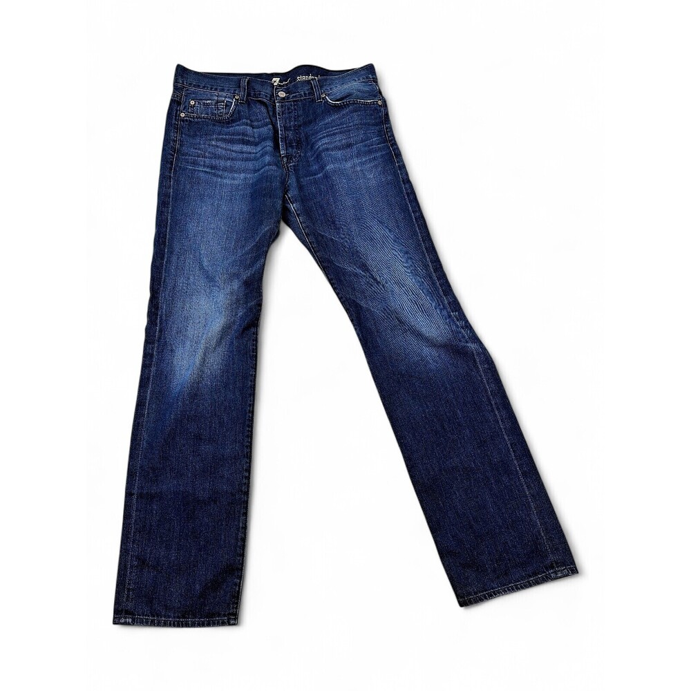7 For All Mankind Straight Leg Jeans 34‎ Plus Medium Wash